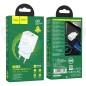 PRESA USB SUPER-CHARGE HOCO N28.CL DUAL PORT (TYPE-A TYPE-C) BIANCO 5V 3A 20W (BLISTERATO)