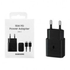 PRESA SAMSUNG EP-T1510XBEGEU 2 PIN SUPER FAST CHARGE 3A 15W + CAVO TYPE-C/TYPE-C (BLISTERATO)