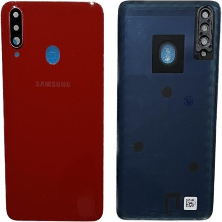 BACKCOVER SAMSUNG A207 A20S ROSSO AAA (CON FRAME CAMERA)