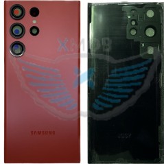 BACKCOVER SAMSUNG S918 S23 ULTRA ROSSO AAA (CON FRAME CAMERA)