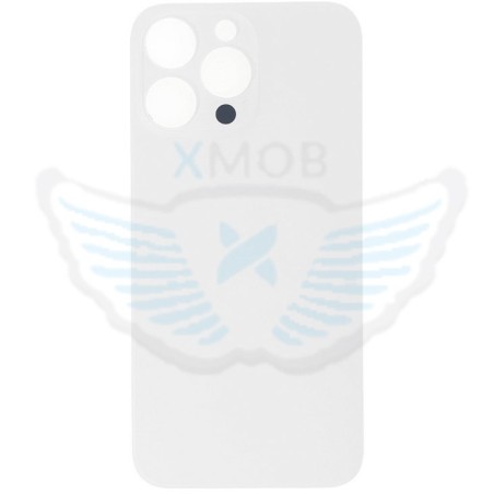 BACKCOVER IPHONE 15 PRO MAX BIANCO TITANIUM (VETRO POSTERIORE) FORO GRANDE