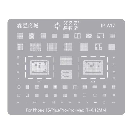 STENCIL PER REBALLING IC CHIP IPHONE 15 / 15 PLUS / 15 PRO / 15 PRO MAX , A17