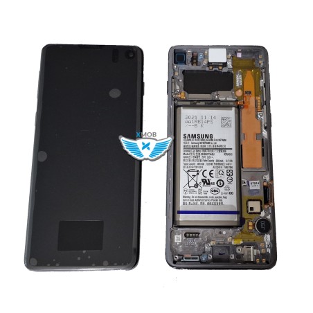 LCD SAMSUNG SM-G973 S10 NERO + BATTERIA GH82-18841A