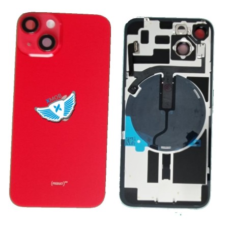 BACKCOVER IPHONE 14 ROSSO COMPLETA DI FRAME + FLAT NFC