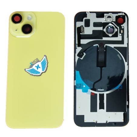 BACKCOVER IPHONE 14 PLUS GIALLO COMPLETA DI FRAME + FLAT NFC