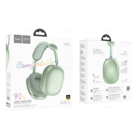 CUFFIE HOCO + MICROFONO BLUETOOTH W55 VERDE (BLISTERATO)