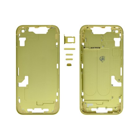 MIDDLE FRAME IPHONE 14 GIALLO SENZA COMPONENTI + CARRELLO SIM E TASTI ESTERNI