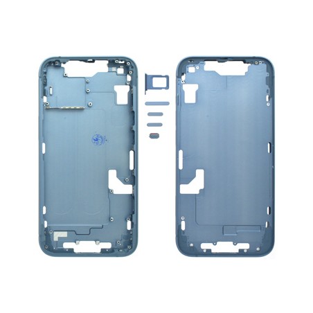 MIDDLE FRAME IPHONE 14 PLUS BLU SENZA COMPONENTI + CARRELLO SIM E TASTI ESTERNI