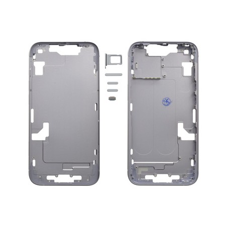 MIDDLE FRAME IPHONE 14 PLUS VIOLA SENZA COMPONENTI + CARRELLO SIM E TASTI ESTERNI