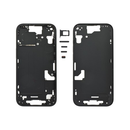 MIDDLE FRAME IPHONE 15 NERO SENZA COMPONENTI + CARRELLO SIM E TASTI ESTERNI