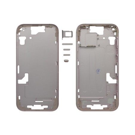 MIDDLE FRAME IPHONE 15 PLUS ROSA SENZA COMPONENTI + CARRELLO SIM E TASTI ESTERNI