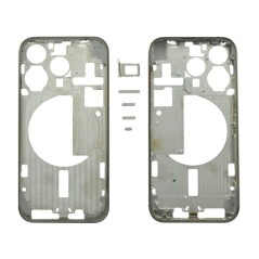 MIDDLE FRAME IPHONE 15 PRO BIANCO TITANIUM SENZA COMPONENTI + CARRELLO SIM E TASTI ESTERNI