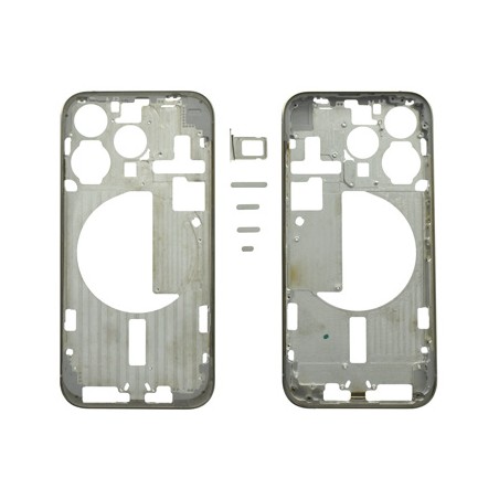 MIDDLE FRAME IPHONE 15 PRO BIANCO TITANIUM SENZA COMPONENTI + CARRELLO SIM E TASTI ESTERNI