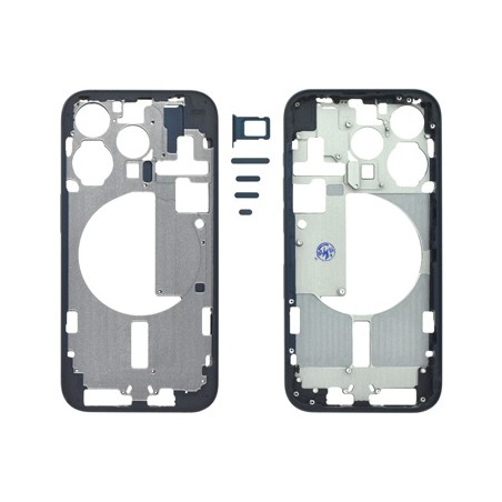 MIDDLE FRAME IPHONE 15 PRO BLU TITANIUM SENZA COMPONENTI + CARRELLO SIM E TASTI ESTERNI