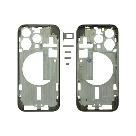 MIDDLE FRAME IPHONE 15 PRO NATURAL TITANIUM SENZA COMPONENTI + CARRELLO SIM E TASTI ESTERNI