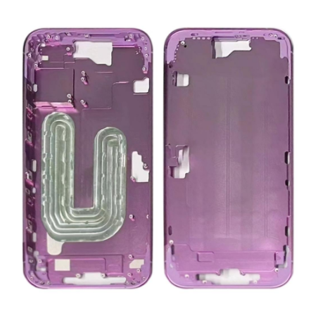 MIDDLE FRAME IPHONE 16 ROSA SENZA COMPONENTI + CARRELLO SIM E TASTI ESTERNI