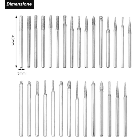 H+P KIT DA 30 PUNTE DI RICAMBIO PER PENNA SMERIGLIATRICE / LUCIDATRICE